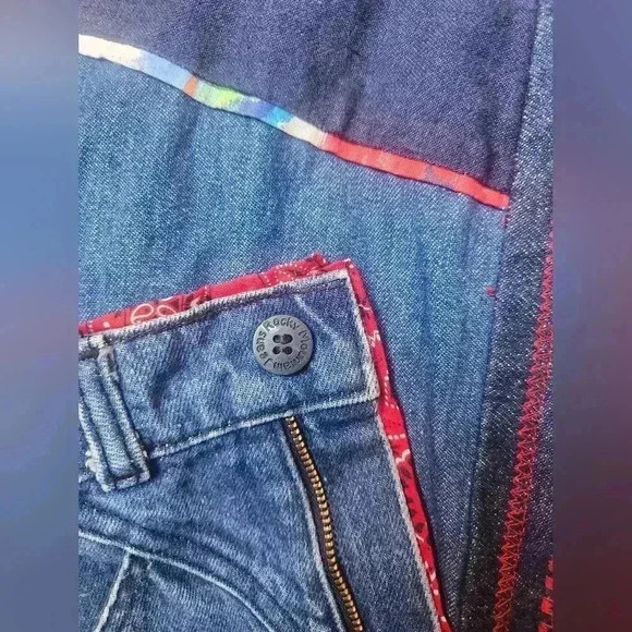 Vintage 90s Hand Made Patchwork Denim Jacket Size LG Women's - Picture 10 of 15